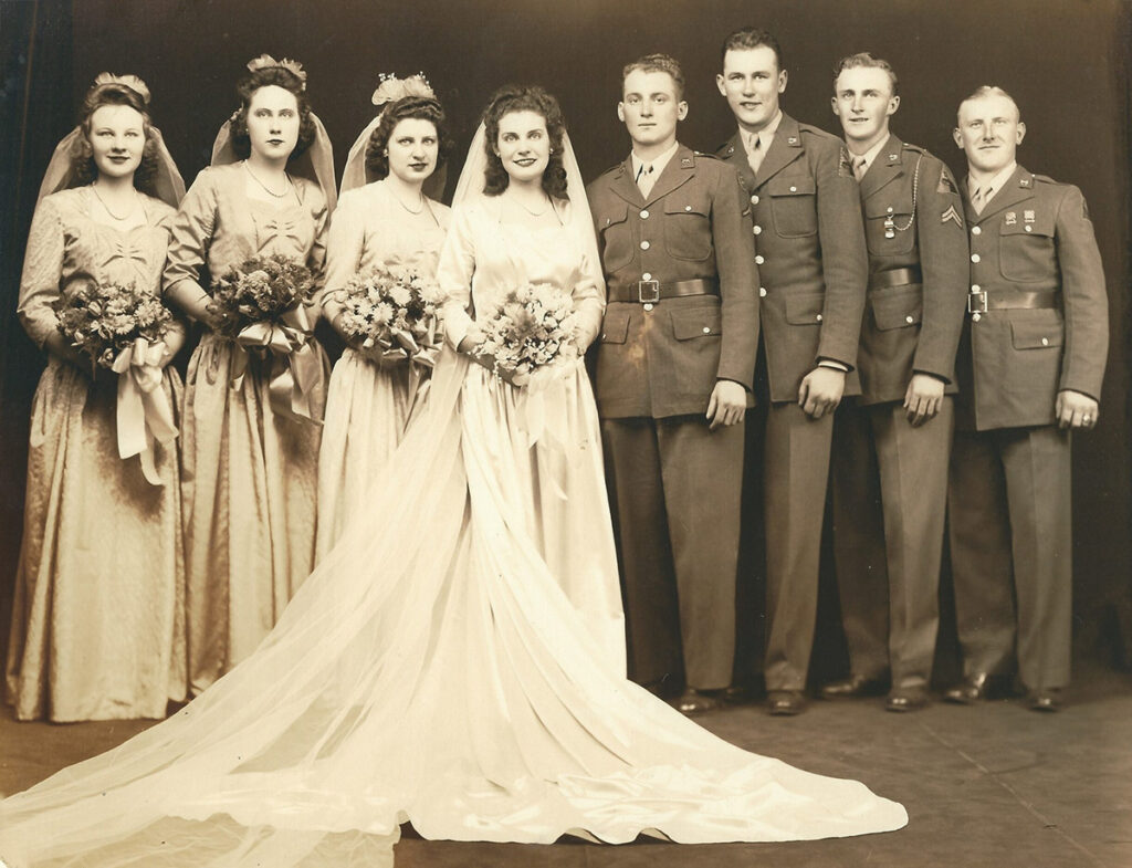 Historical photo of a wedding party